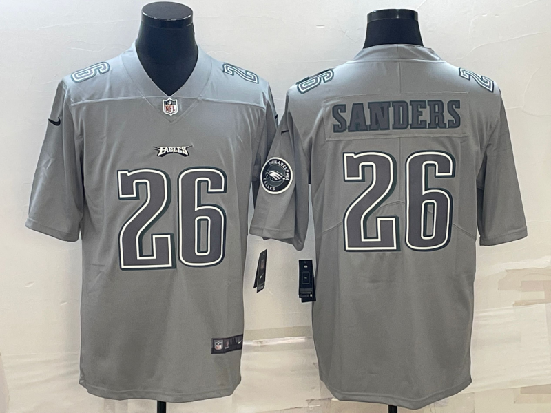 Men's Philadelphia Eagles Miles Sanders #26 Gray Atmosphere Jersey
